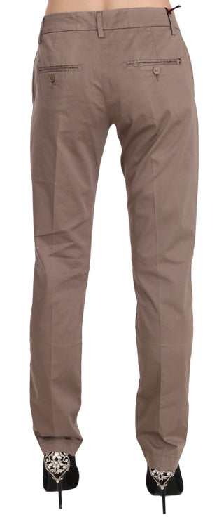 Brown Low Waist Straight Cut Trouser Pant