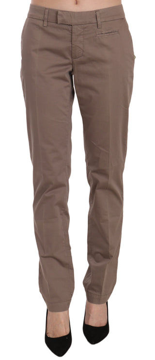 Braune Hose mit geradem Schnitt und niedriger Taille