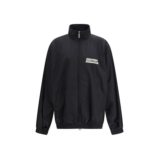 Schwarze Baumwoll-Shell-Jacke