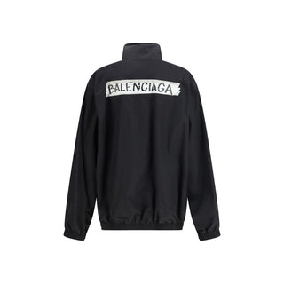 Schwarze Baumwoll-Shell-Jacke