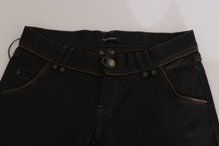 Vaqueros pitillo de algodón negro de talle medio