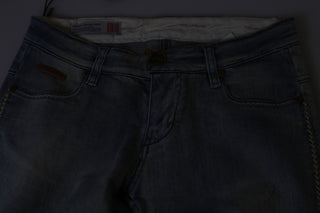 Light Blue Washed Mid Waist Skinny Denim Jeans