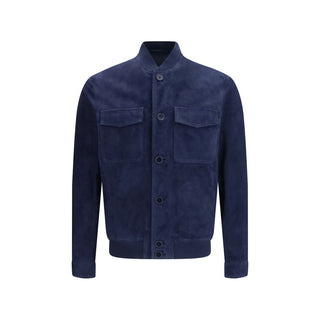 Blue Calf Leather Bos Taurus Bomber