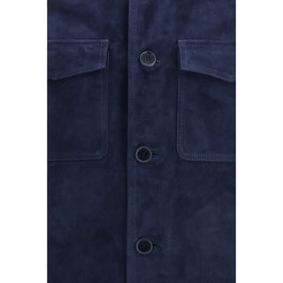 Blue Calf Leather Bos Taurus Bomber