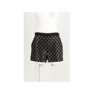 Black Viscose Bermuda Shorts