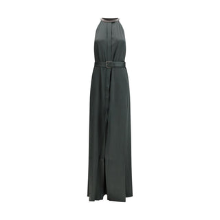 Bicolor-Maxikleid aus Azetat