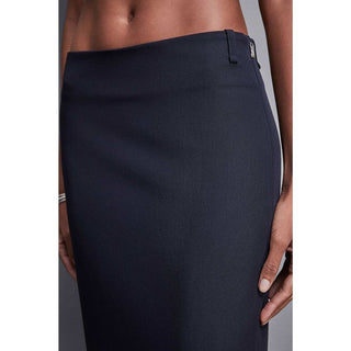 Marineblauer Polyester-Maxirock