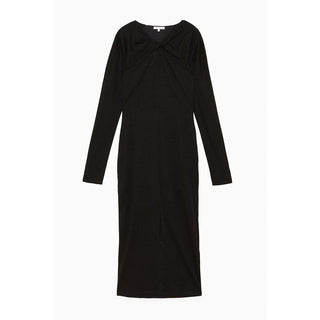 Schwarzes lässiges Wollkleid