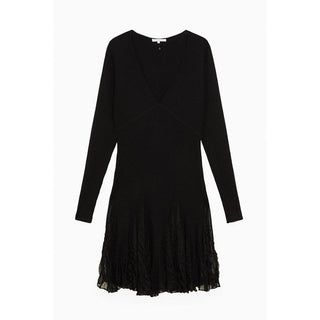 Schwarzes Viskose-Freizeitkleid