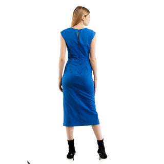 Blue Polyester Casual Dress