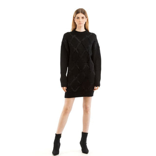 Schwarzes lässiges Kleid aus Nylon