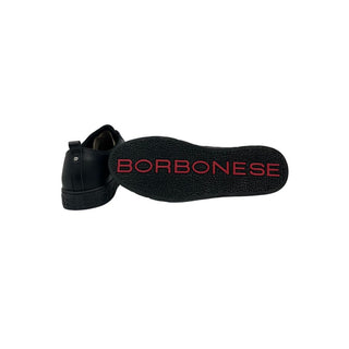 Zapatilla para hombre de cuero negro