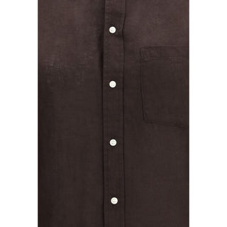 Camisa de lino marrón