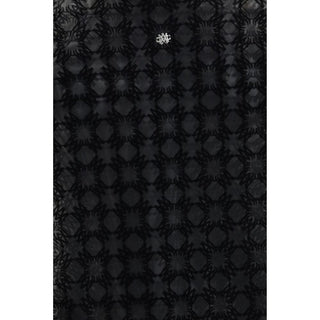 Schwarzes Polyesterhemd mit Muster