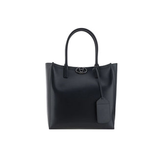 Bolsa tote de becerro negro