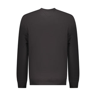 Black Cotton Men Sweatshirt