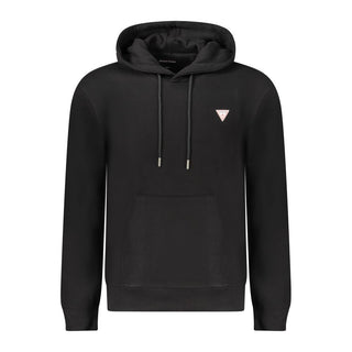 Black Cotton Men Sweatshirt Slim Fit Hooded