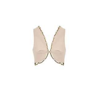 Chaleco de algodón beige