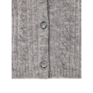 Graue Strickjacke aus Wolle