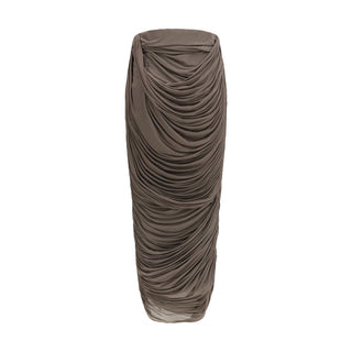 Brown Copper Midi Skirt