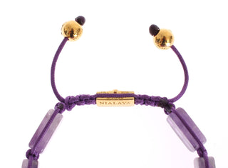 Pulsera de oro de 18K CZ amatista 925