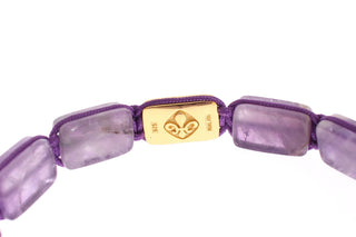 Pulsera de oro de 18K CZ amatista 925
