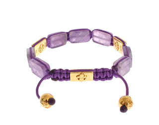 Pulsera de oro de 18K CZ amatista 925