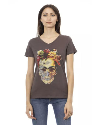 Braunes Baumwoll-T-Shirt