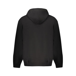 Black Cotton Men Hoodie