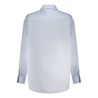 Camisa de algodón azul celeste para mujer