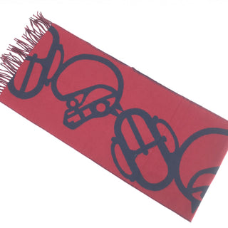 Cashmere Muffler In Burgundy Color