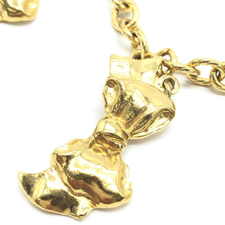 Collar de Cadena Chapado en Oro con Charms de Lazo