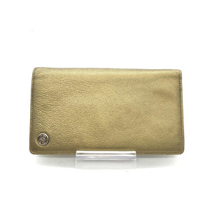 Gold Tone Caviar Leather Bifold Wallet
