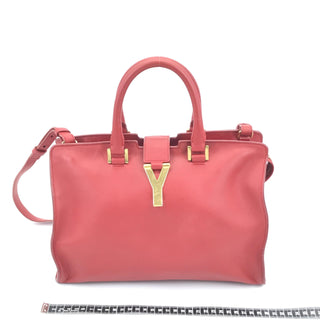 Leather Handbag With Y Logo