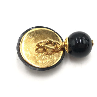 Matelasse Coco Mark Black Plastic Cufflinks