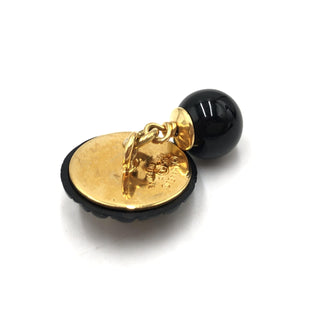 Matelasse Coco Mark Black Plastic Cufflinks