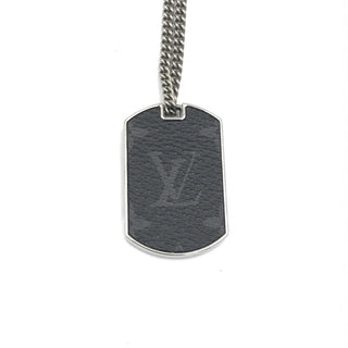 Collar Colgante Louis Vuitton de Cuero Monograma Eclipse