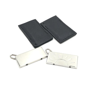 Silberfarbenes Halbmond-Anhänger-Set