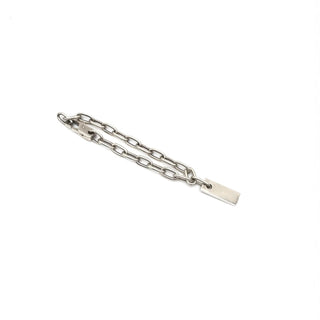 Pulsera de Cadena con Placa de Logo en Plata de Ley