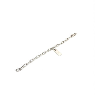 Pulsera de Cadena con Placa de Logo en Plata de Ley