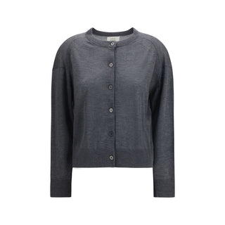 Grauer Kaschmir-Cardigan