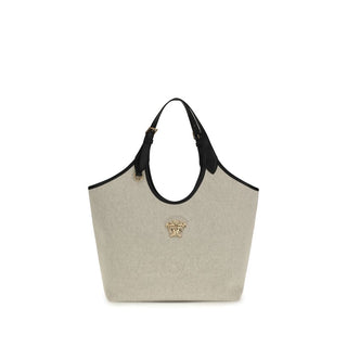 Bolso de hombro beige de algodón