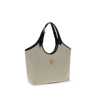 Bolso de hombro beige de algodón