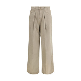 Beige Jeans aus Baumwolldenim