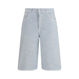 Blaue Bermuda-Shorts aus Baumwolle