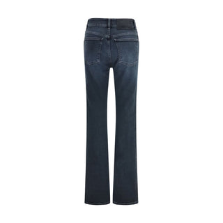 Jeans acampanados azules de algodón