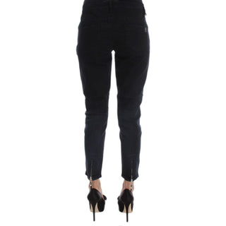Schwarze verkürzte Jeans aus Baumwolle