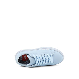 Blaue Low-Top-Sneaker aus Leder