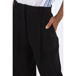 Freizeithose aus schwarzem Azetat