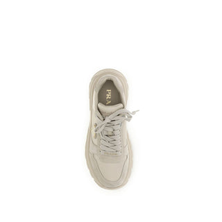 Beige Calf Leather Bos Taurus Athletic Sneakers